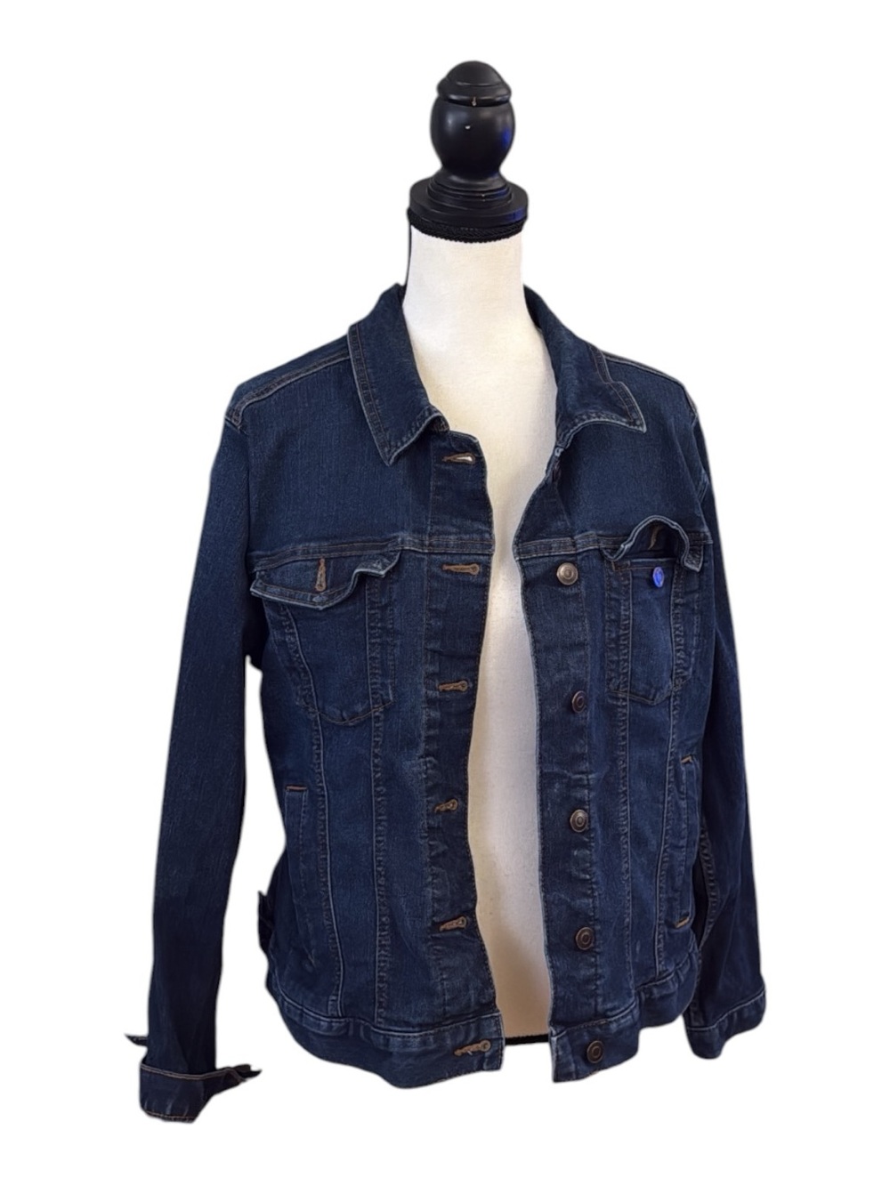 Time and Tru Dark Indigo Denim Jean Jacket